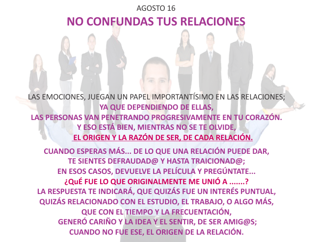 No confundas tus relaciones